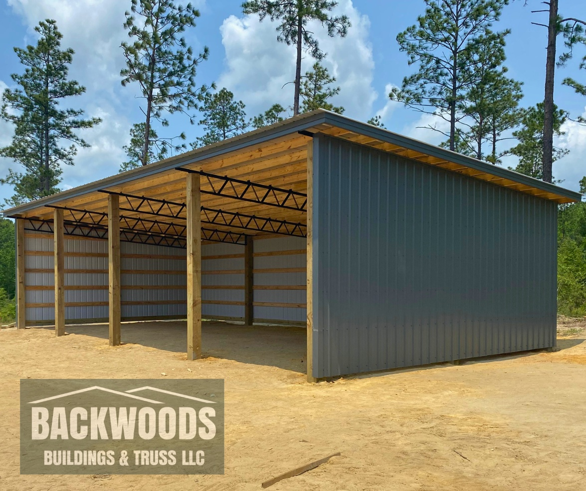 enclosed-single-slope-barn-kit